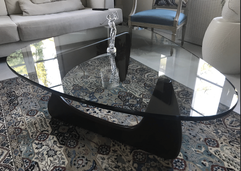 avis table basse bois noguchi en verre design de luxe moderne salon bois de noyer foncé replica original