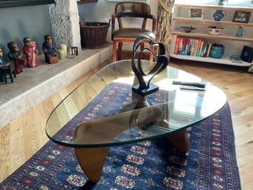 avis table basse bois noguchi en verre design de luxe moderne salon bois de noyer replica original