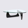 Mesa de centro com design em madeira de freixo preto e vidro temperado de 19 mm - Gio