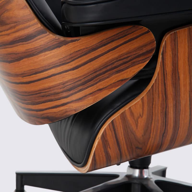 meilleure copie fauteuil lounge eames design replica lounge chair et ottoman eams en cuir aniline noir et bois de palissandre