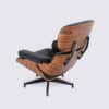 Sedia da salotto e ottomana in pelle nera premium ANILINE e versione alta in palissandro Stefano XL - immagine 6