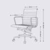 comfortable ergonomic design office chair eames leather alu replica chair ea117 with castors dimensions