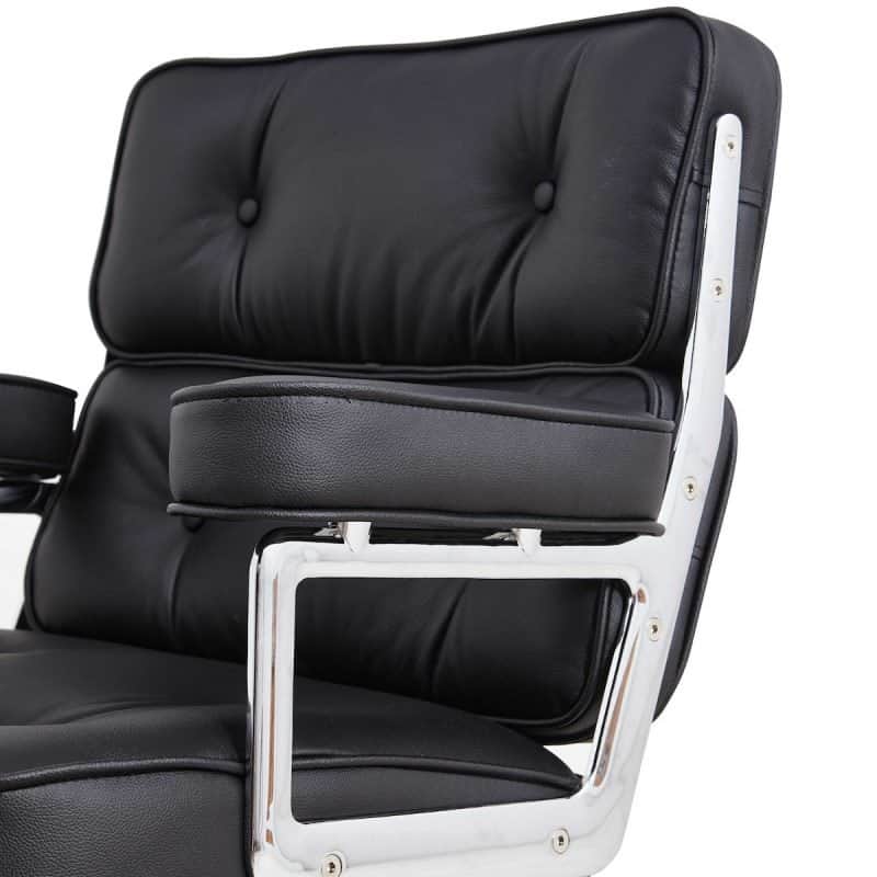 chaise de bureau confort ergonomique design en cuir noir confortable imitation eames lobby ES104