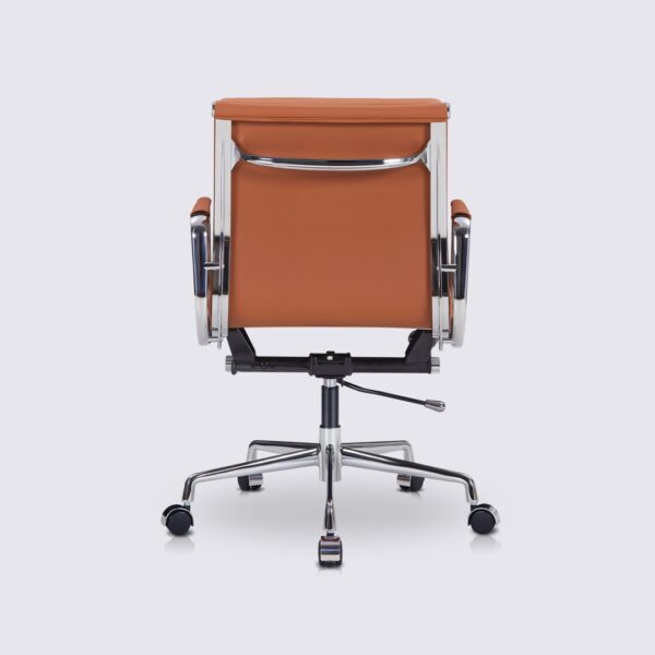 chaise de bureau ergonomique design cuir cognac soft pad ea217