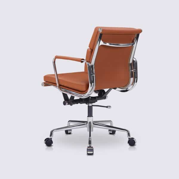 chaise de bureau eams ergonomique design cuir cognac soft pad ea217