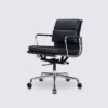 eames scandinavian design office chair black leather soft pad ea217 design