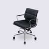 eames ergonomic office chair black leather soft pad with castor