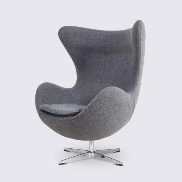 egg jacobsen design cadeira giratória em caxemira cinzenta copiar egg chair arne jacobsen