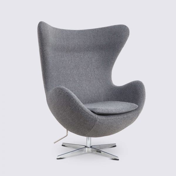 egg jacobsen design swivel armchair in grey cashmere replica egg chair arne jacobsen