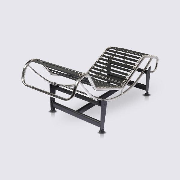 structure chaise longue le corbusier lc4 fauteuil cuir noir design