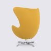 sedia girevole egg jacobsen design in cashmere giallo imitazione egg chair arne jacobsen