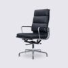 ergonomic office chair high back black leather eames soft pad ea219 fixed base