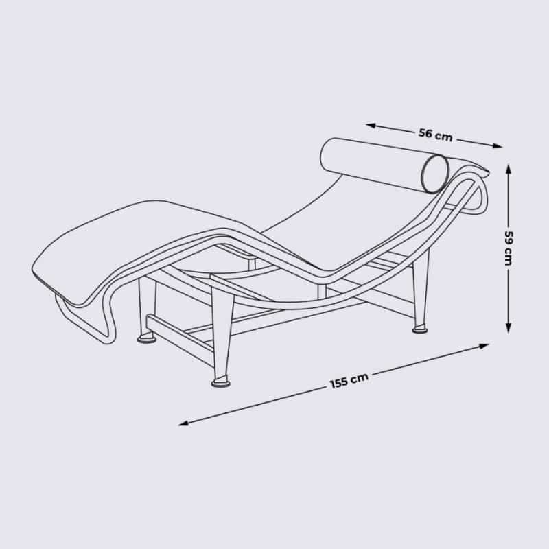 dimensions copie chaise longue le corbusier lc4 fauteuil cuir noir design