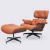 Lounge Chair und Ottoman in Cognacfarbenem Leder und Palisanderholz Stefano