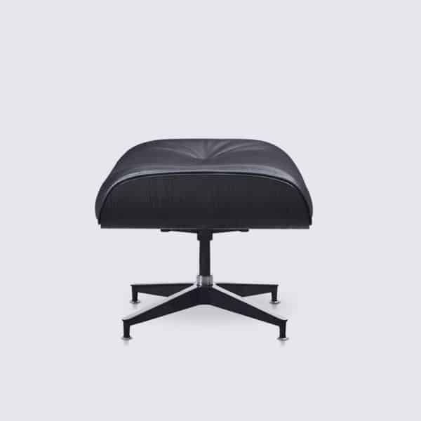 copy ottoman charles eames black aniline leather black ash wood