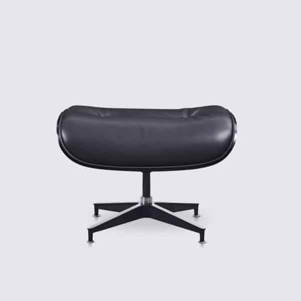 copia reposapiés charles eames cuero anilina negro madera de fresno negra