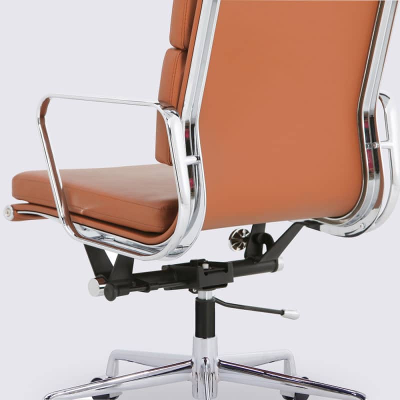 chaise de bureau eames ergonomique confortable dossier haut design cuir cognac camel réplique chaise de bureau soft pad ea219 a roulette