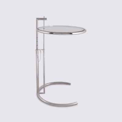 table d'appoint design petite console en acier chromé copie eileen gray