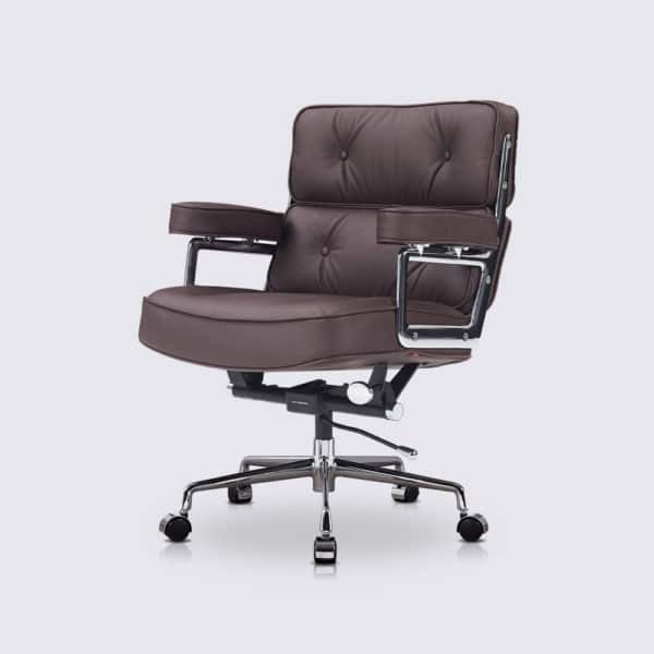 Chaise de Bureau réglable 64 x 60 x 93 99 cm Cuir Métal Noir - Fauteuils et  chaises de bureau