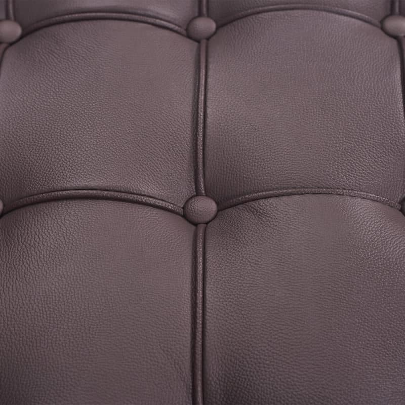 fauteuil barcelona réplique cuir véritable marron foncé chocolat ottoman repose pieds pouf copie chaise barcelona knoll replica fauteuil lounge design