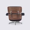 migliore copia sedia lounge eams replica sedia lounge eames e pouf in pelle nera e legno di noce base in alluminio cromato lucido poltrona in pelle