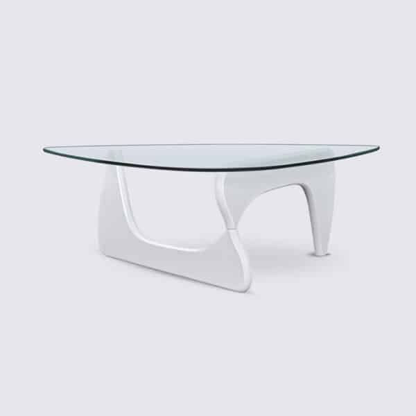 table basse noguch bois frêne blanc en verre design moderne luxe design replica