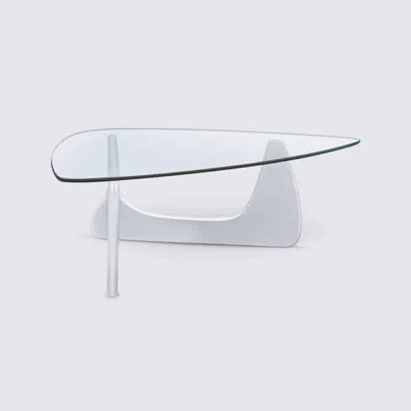 table basse noguchi bois frêne blanc en verre design moderne luxe design copie isamu noguchi