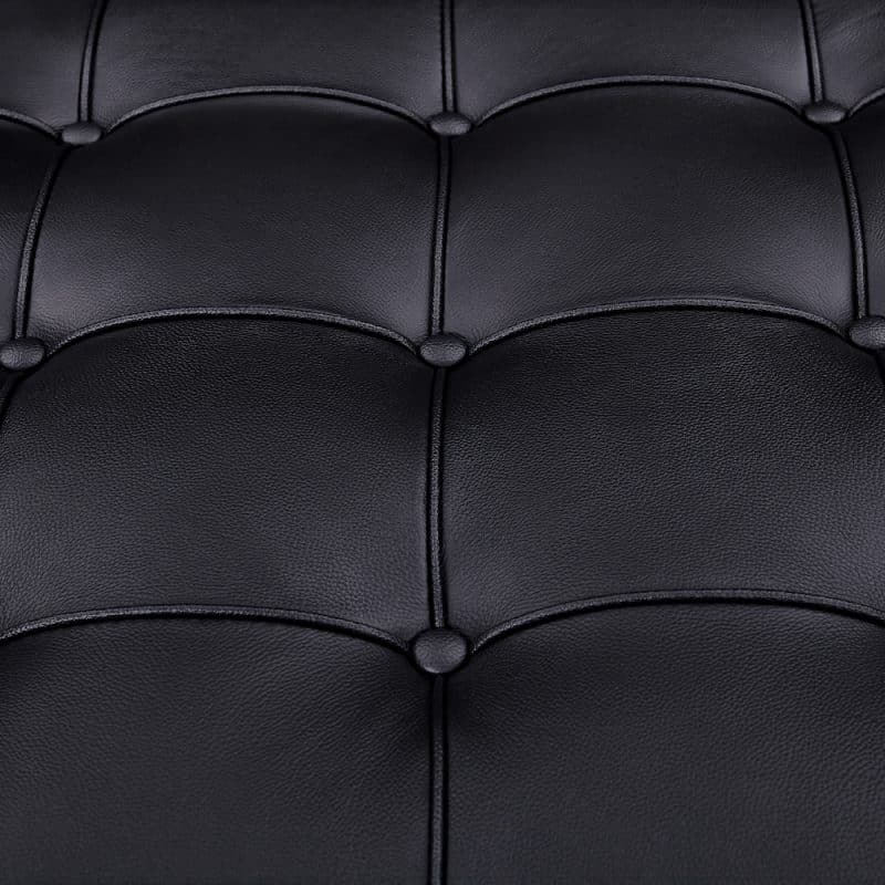 daybed barcelona confortable design scandinave cuir noir bois copie fauteuil barcelona mies van der rohe
