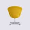 Swan Design Armchair in Yellow Cashmere, Polished Alu Base - Image 6
