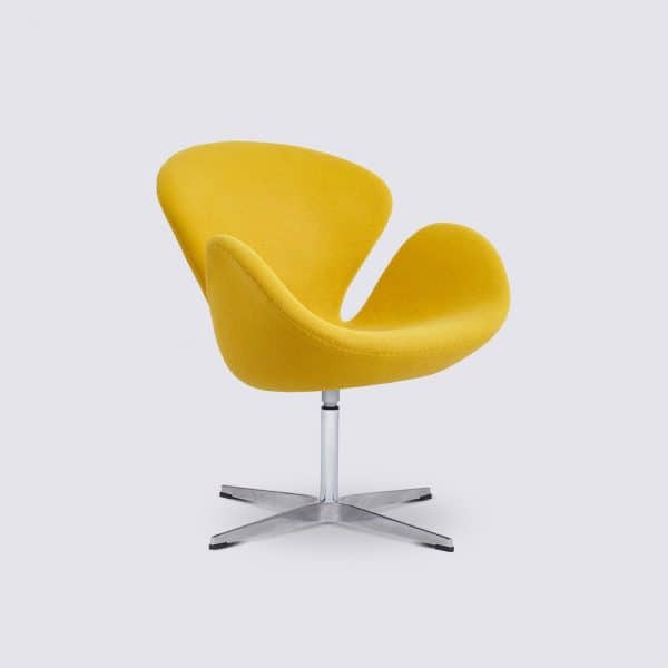 copia poltrona swann arne jacobsen giallo cashmere su base girevole