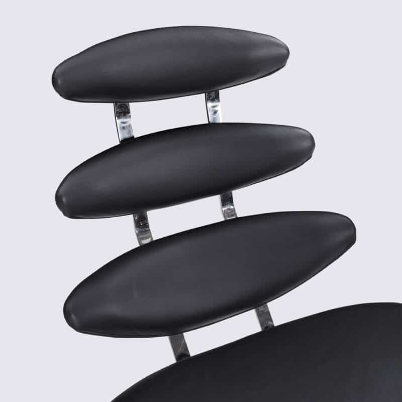 copie chaise corona poul volther ej5 fauteuil confortable en cuir noir pivotant design moderne