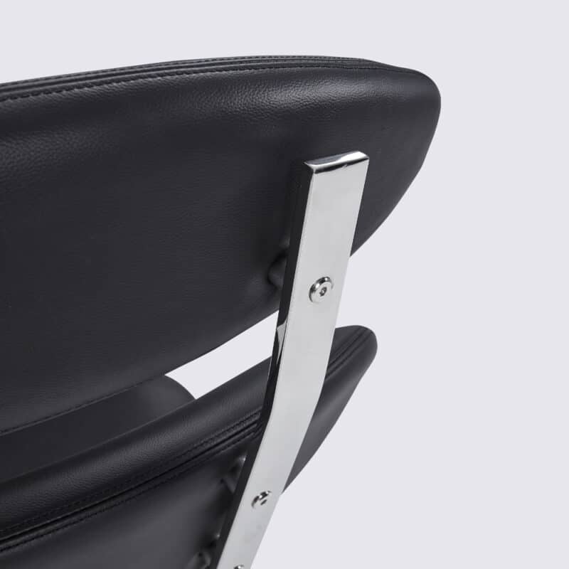 replica fauteuil corona poul volther ej5 fauteuil lounge en cuir noir pivotant avec repose pieds design moderne