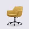 chaise de bureau design en tissu jaune