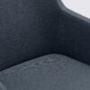 chaise de bureau moderne emma avec roulette et accoudoir en tissu linen bleu barbeau et base noir matte