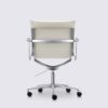 Sedia da ufficio di design in pelle bianca e alluminio cromato - Livio Premium - immagine 6
