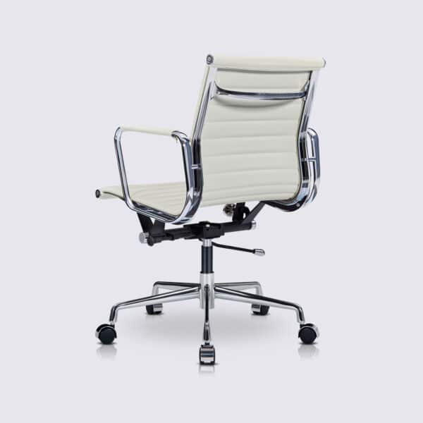 fauteuil de bureau design eames alu EA117 en cuir blanc