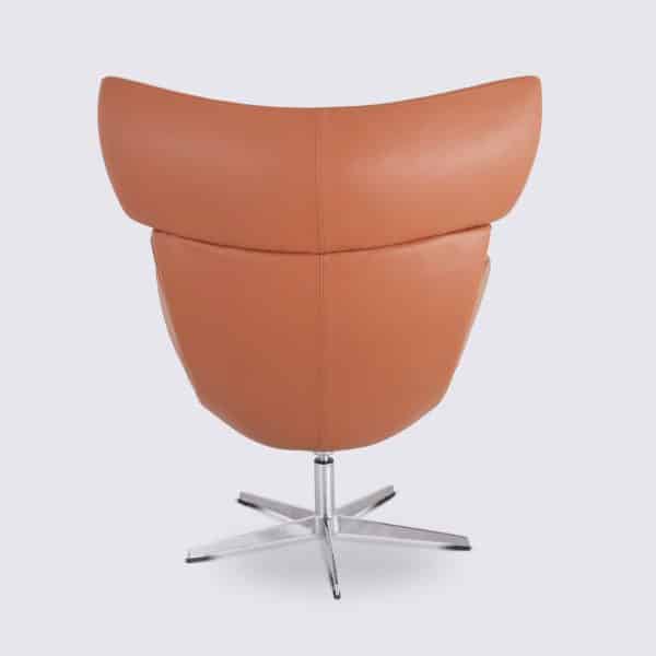 copie fauteuil lounge design imola en cuir pleine fleur cognac camel louisa