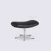 Design Lounge Sessel mit Fußstütze aus schwarzem Vollrindleder - Louisia – Bild 10