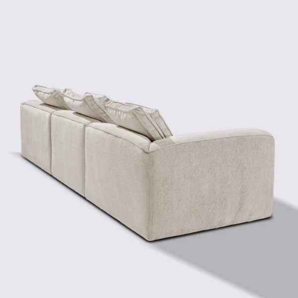 grand canapé 4 places tissu velours texturé crème modulable marbellia haut de gamme luxe large assise xxl