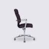 chaise de bureau style eames ea219 design dossier haut roulette cuir marron foncé et aluminium chrome