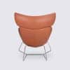 fauteuil moderne imola danois en cuir cognac base fixe
