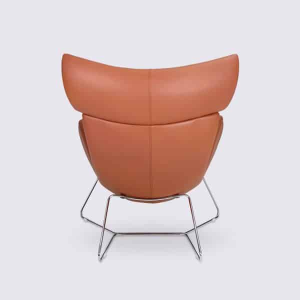 fauteuil moderne imola danois en cuir cognac base fixe