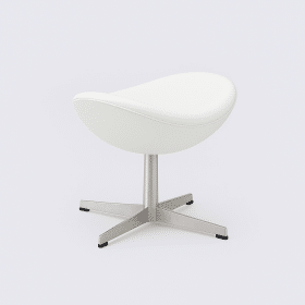 Repose pieds design en cuir pleine fleur blanc – Oeuf
