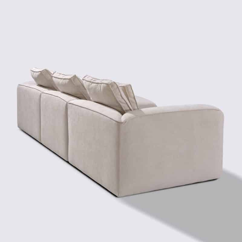 canapé angle droite tissu crème modulable 4 place marbellia haut de gamme luxe large assise xxl méridienne