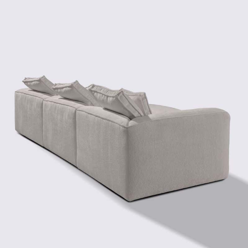 canapé angle droit velours texturé taupe modulable 4 place marbellia luxe large assise xxl méridienne 2