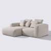 canapé d'angle salon gauche tissu linen crème modulable 3 places marbellia haut de gamme luxe large assise xxl méridienne