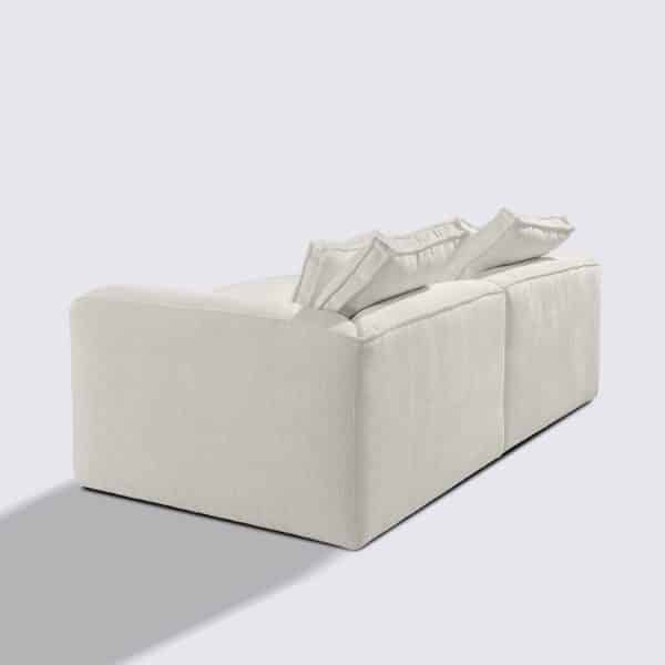 canapé d'angle gauche velours texturé crème modulable 3 place marbellia haut de gamme luxe large assise xxl méridienne