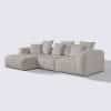 canapé angle gauche velours texturé taupe modulable 4 place marbellia haut de gamme luxe large assise xxl méridienne