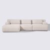 canapé d'angle gauche tissu crème modulable 4 places lorenzo haut de gamme luxe large assise xxl méridienne