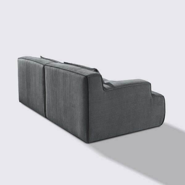 canapé velours côtelé gris foncé modulable 3 places lorenzo rectangulaire haut de gamme luxe large assise xxl